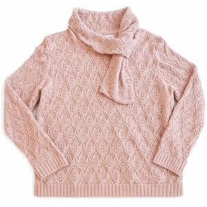 Alfred Dunner Petite XL Blush Pink Pearl Knit Sweater